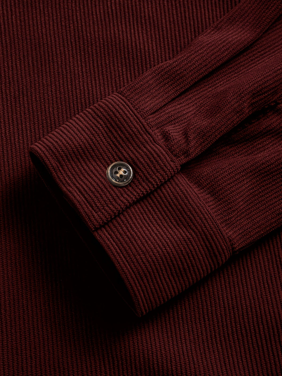 Men's Ribbed Overshirt – Button Front, Pointed Collar