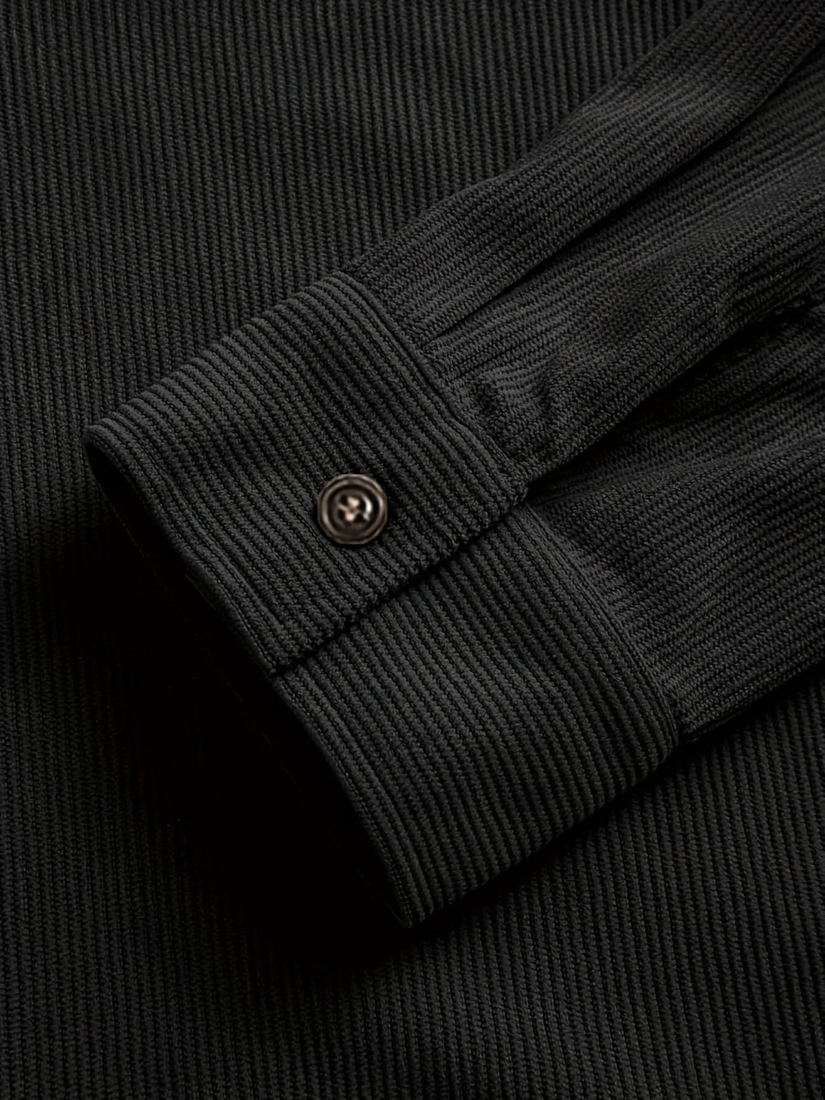 Men's Ribbed Overshirt – Button Front, Pointed Collar