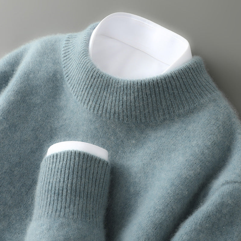 Pull femme à col montant - finitions côtelées, coupe décontractée