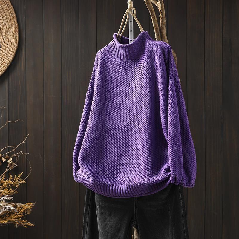 Women's Knitted Turtleneck Jumper – Long Sleeve, Regular Fit