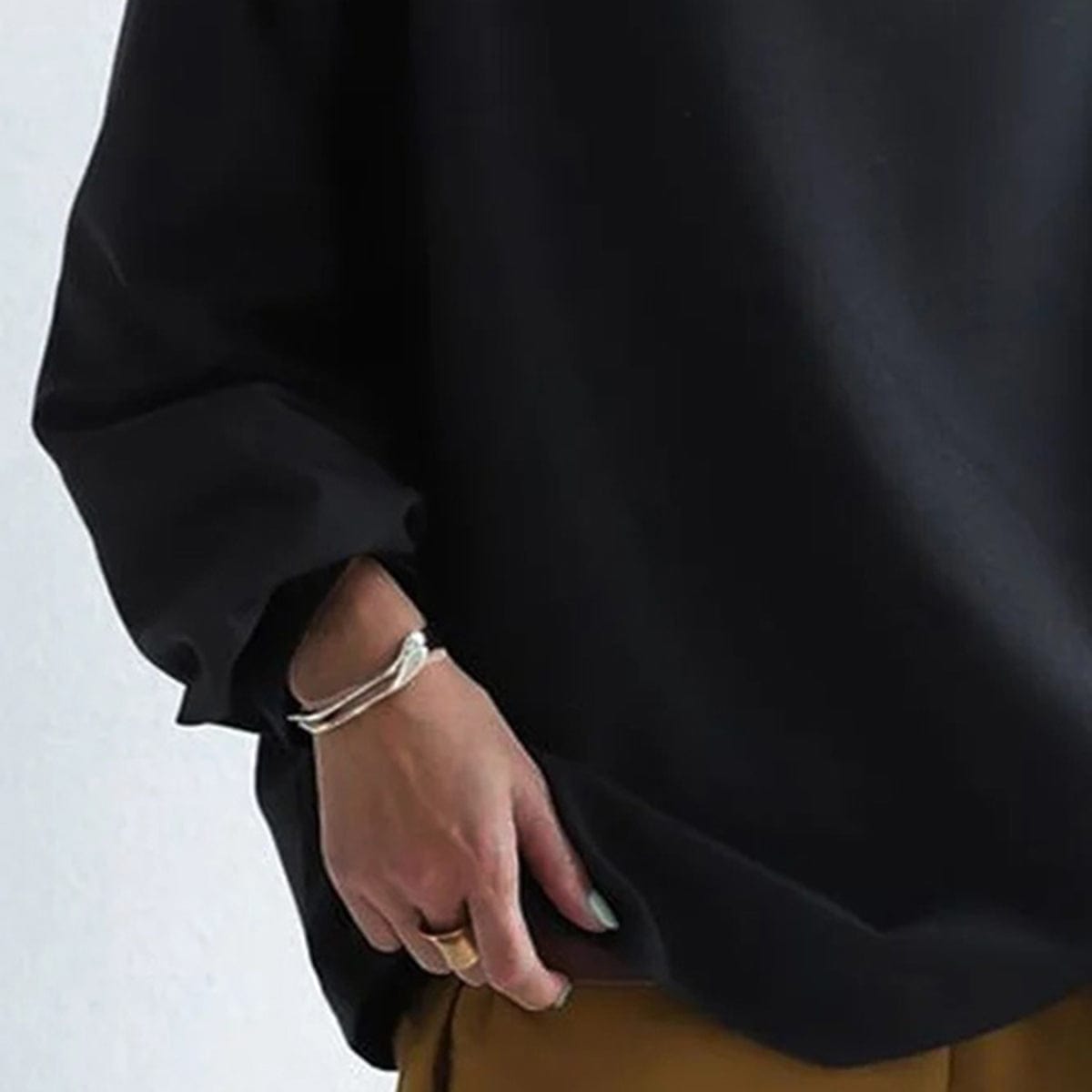 Women's High-Neck Knit Top – Long Sleeve, Relaxed Fit