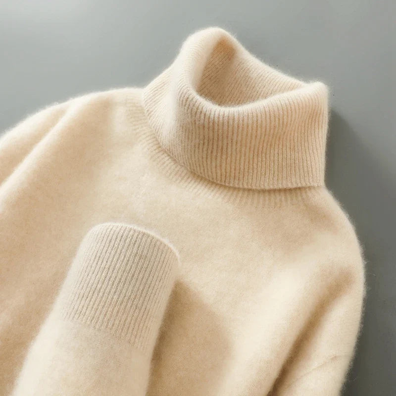 Women's Ribbed Turtleneck Jumper – Ribbed Cuffs, Long Sleeve