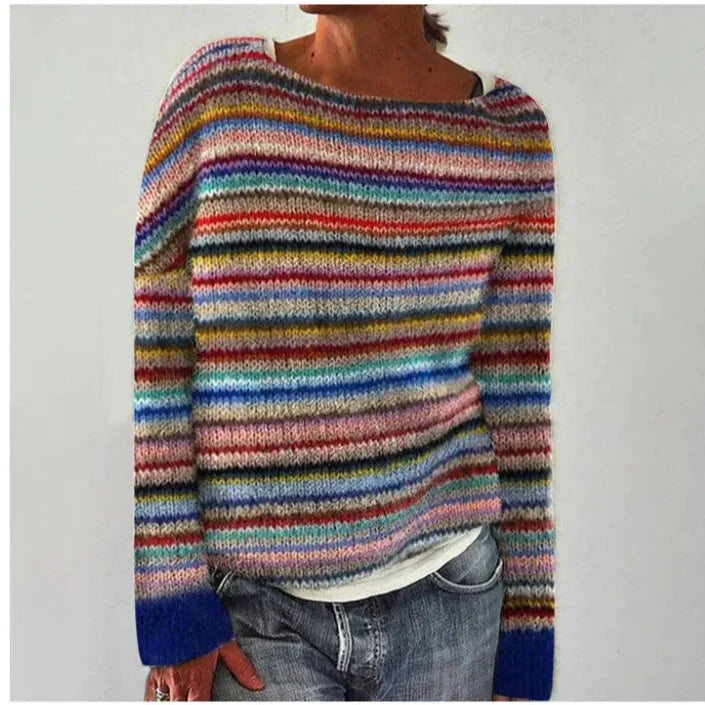 Women's Nordic Pattern Jumper – Long Sleeve, Relaxed Fit