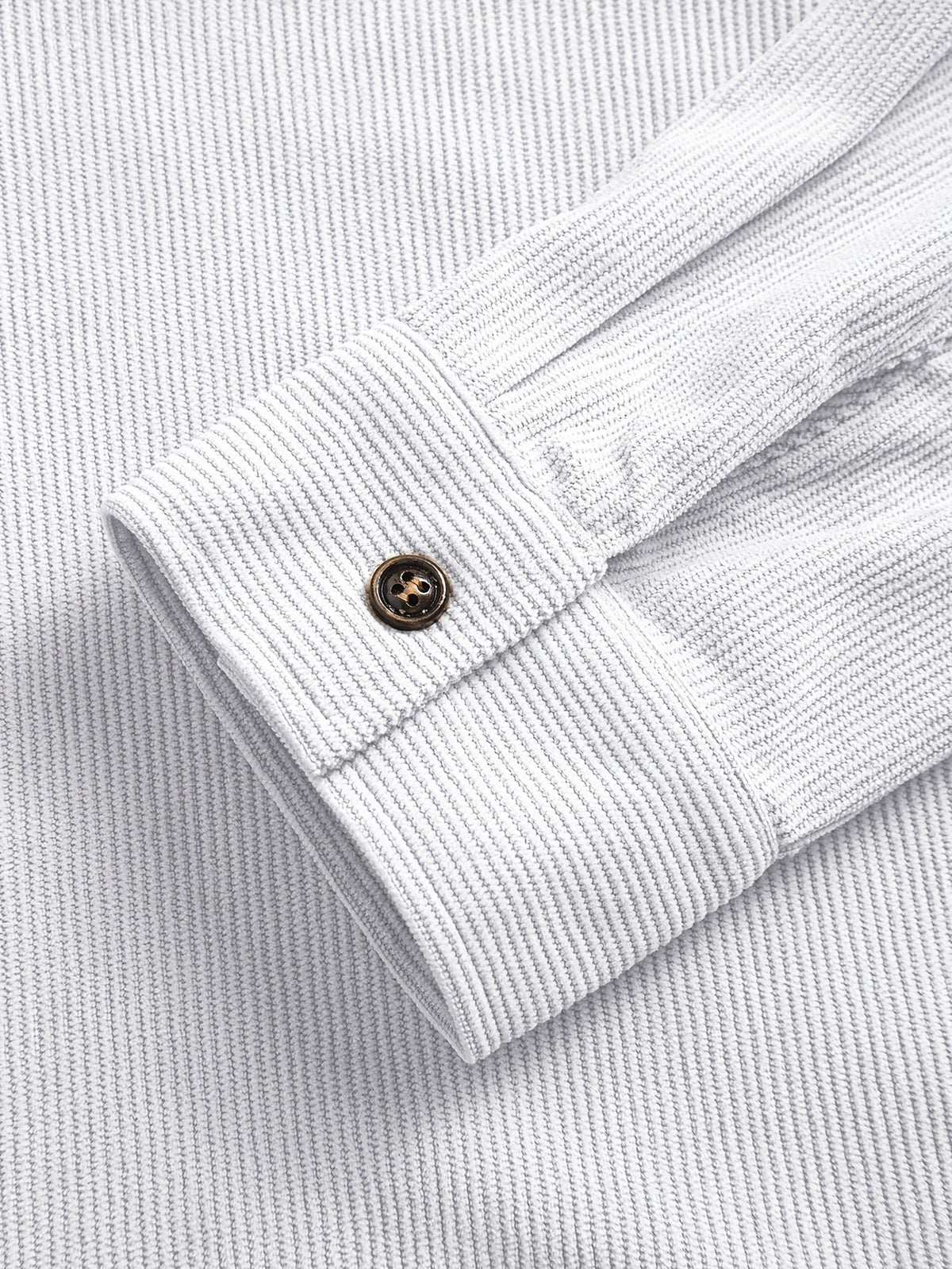 Men's Ribbed Overshirt – Button Front, Pointed Collar
