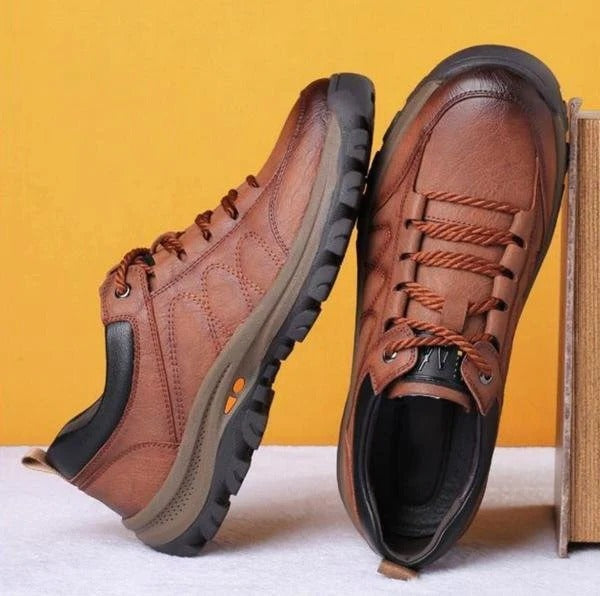 Men's lace-up shoes top-down pair view