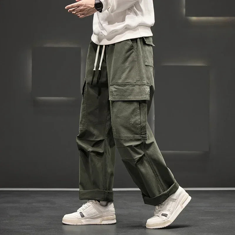 Men's Straight Leg Cargo Trousers – Flap Thigh Pockets