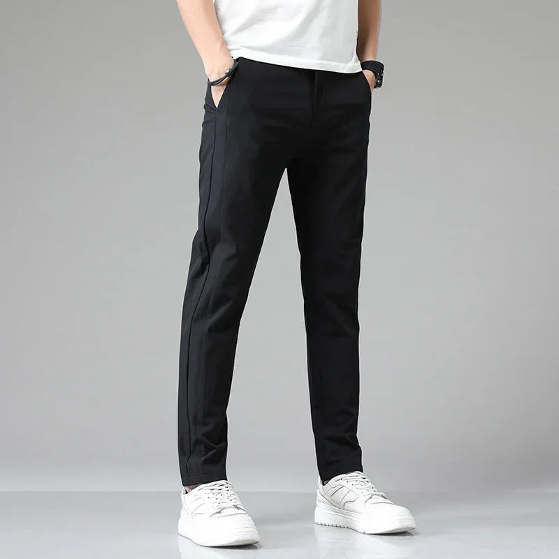 Men's Slim Fit Pants – Tapered Leg, Elasticated Waist