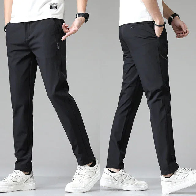 Men's Slim Fit Pants – Tapered Leg, Elasticated Waist
