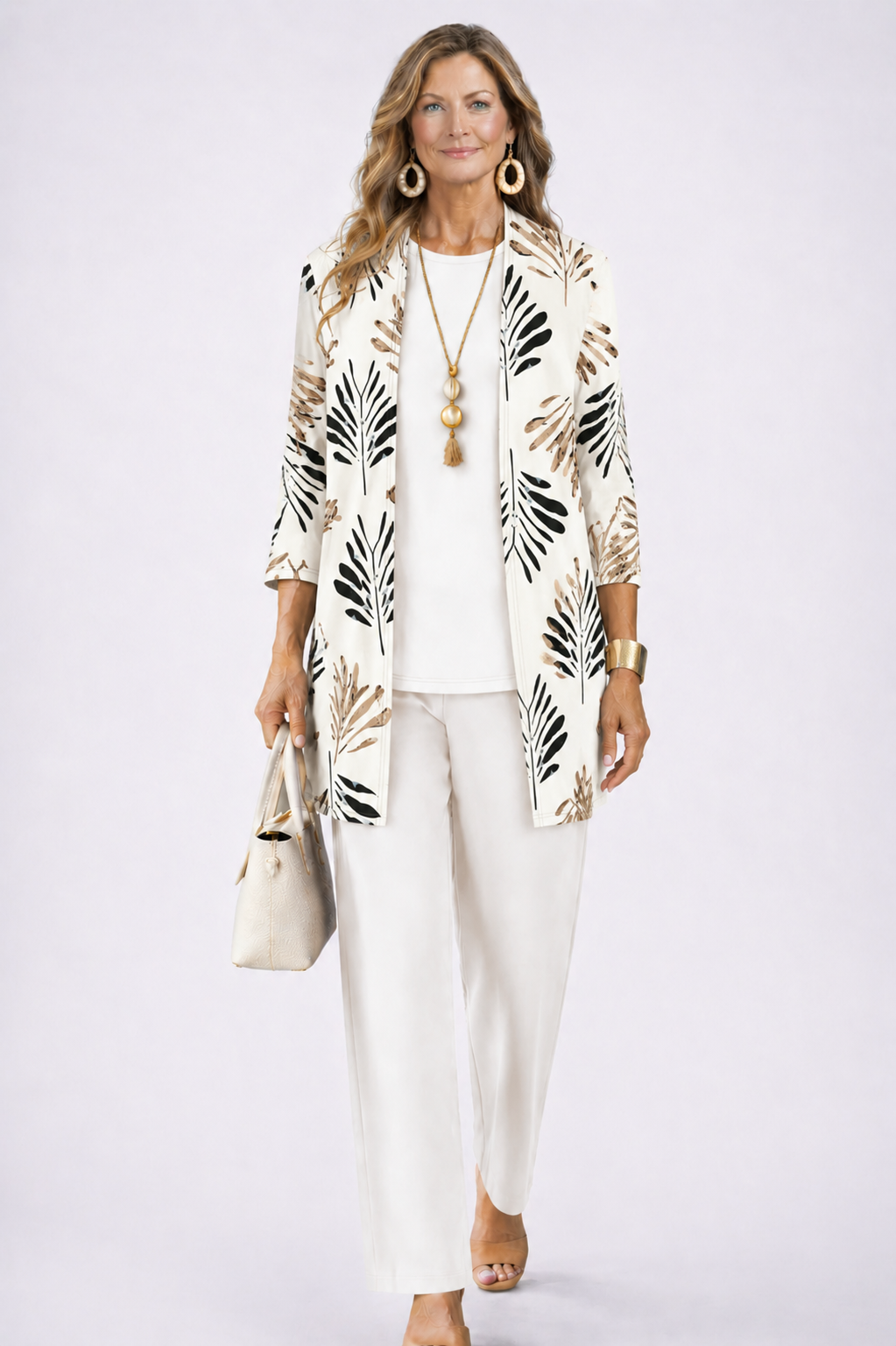 Women's 3-Piece Trouser Set neckline detail