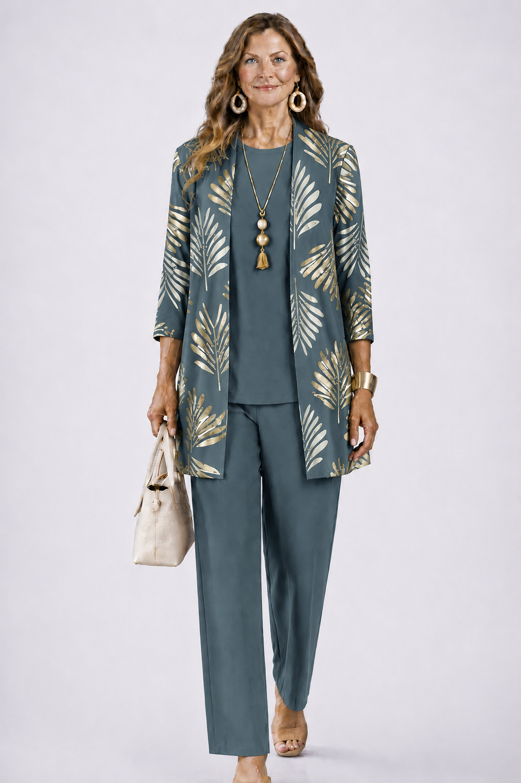 Women's 3-Piece Trouser Set three pieces together