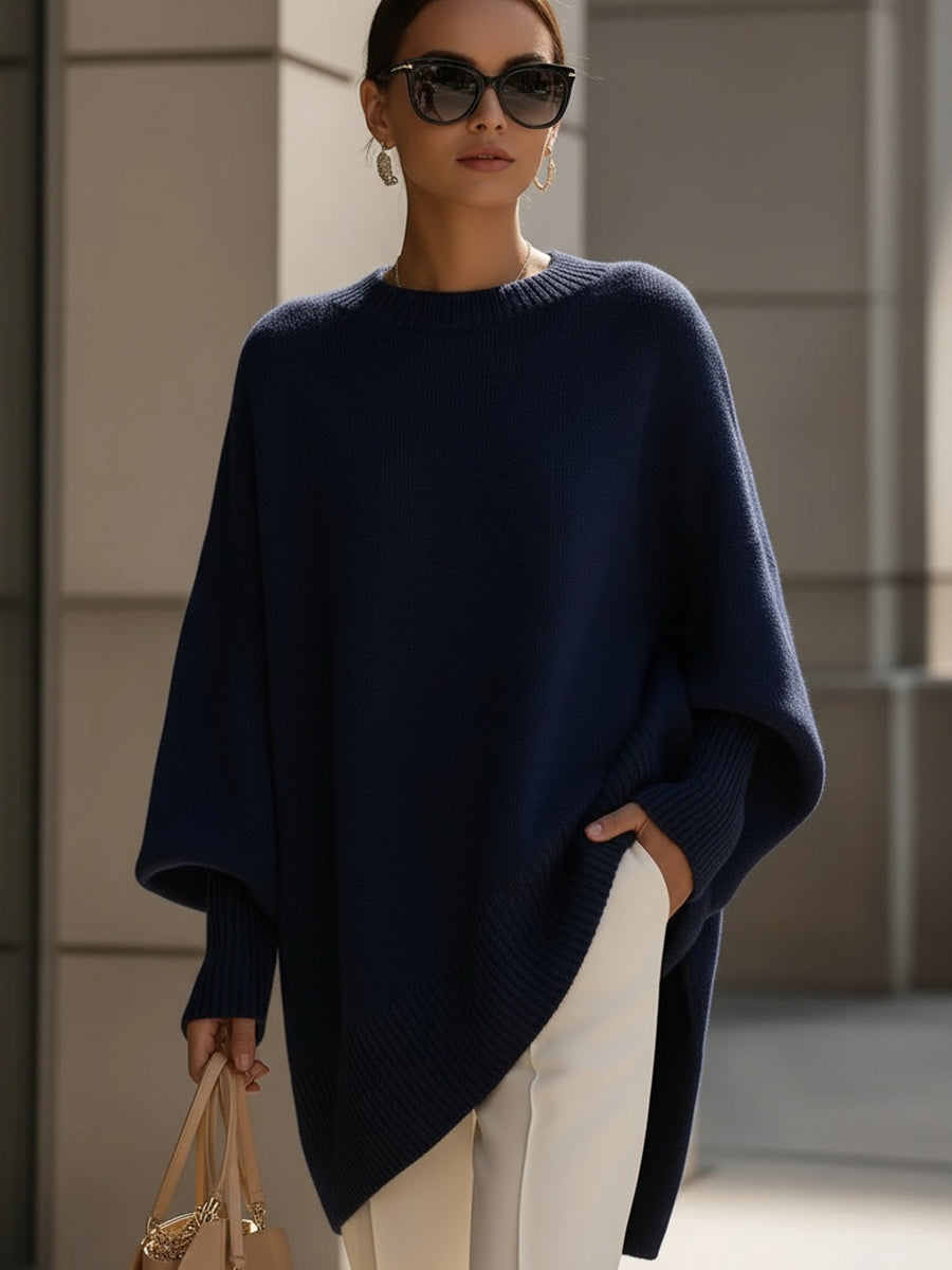 Women's asymmetric hem jumper back view