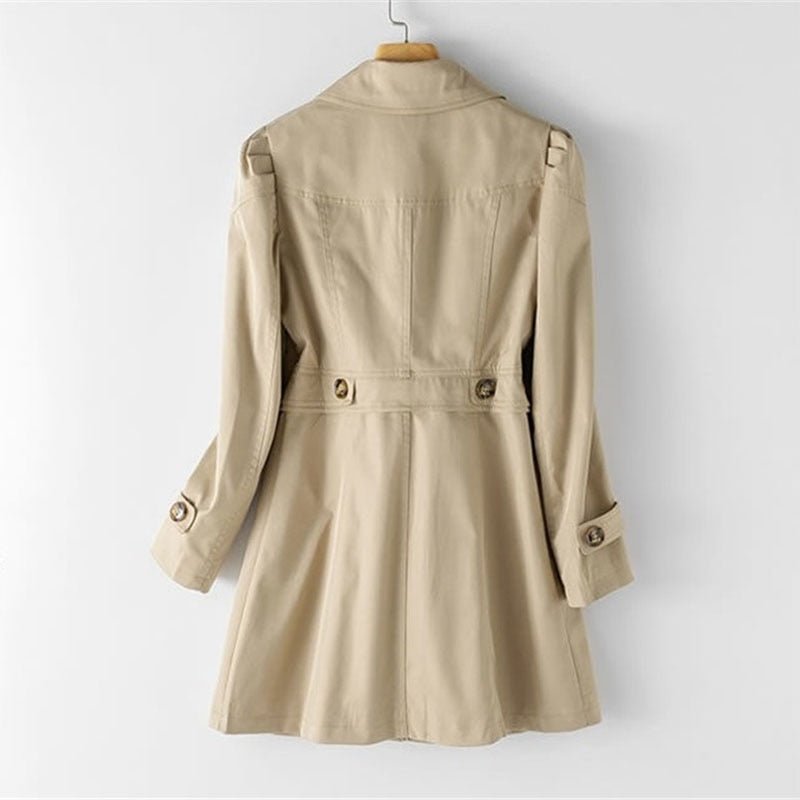 Women's Belted Trench Coat – Double-Breasted, Notch Lapel full-length view