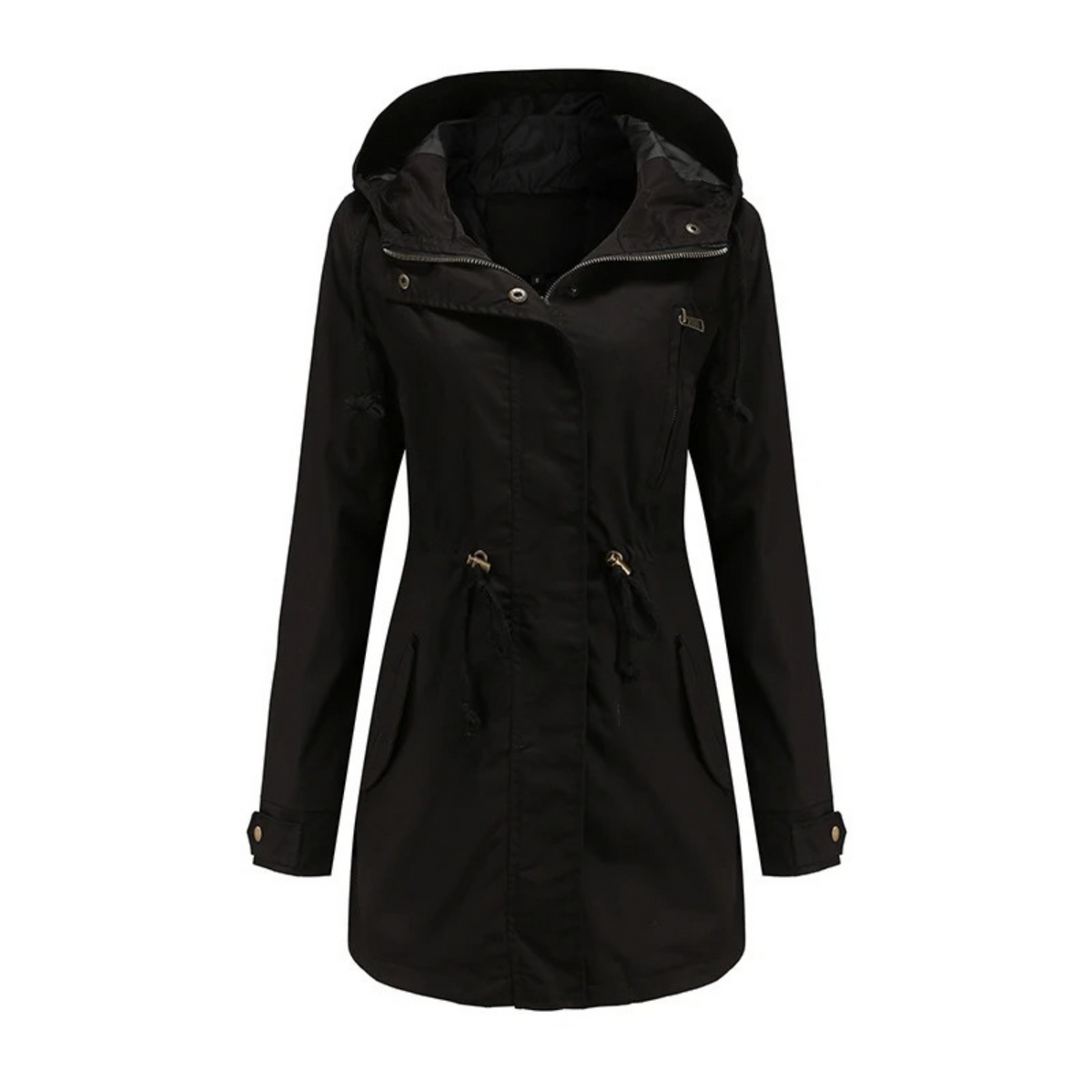Women's Hooded Utility Parka – Zip-Front, Drawstring Waist side view