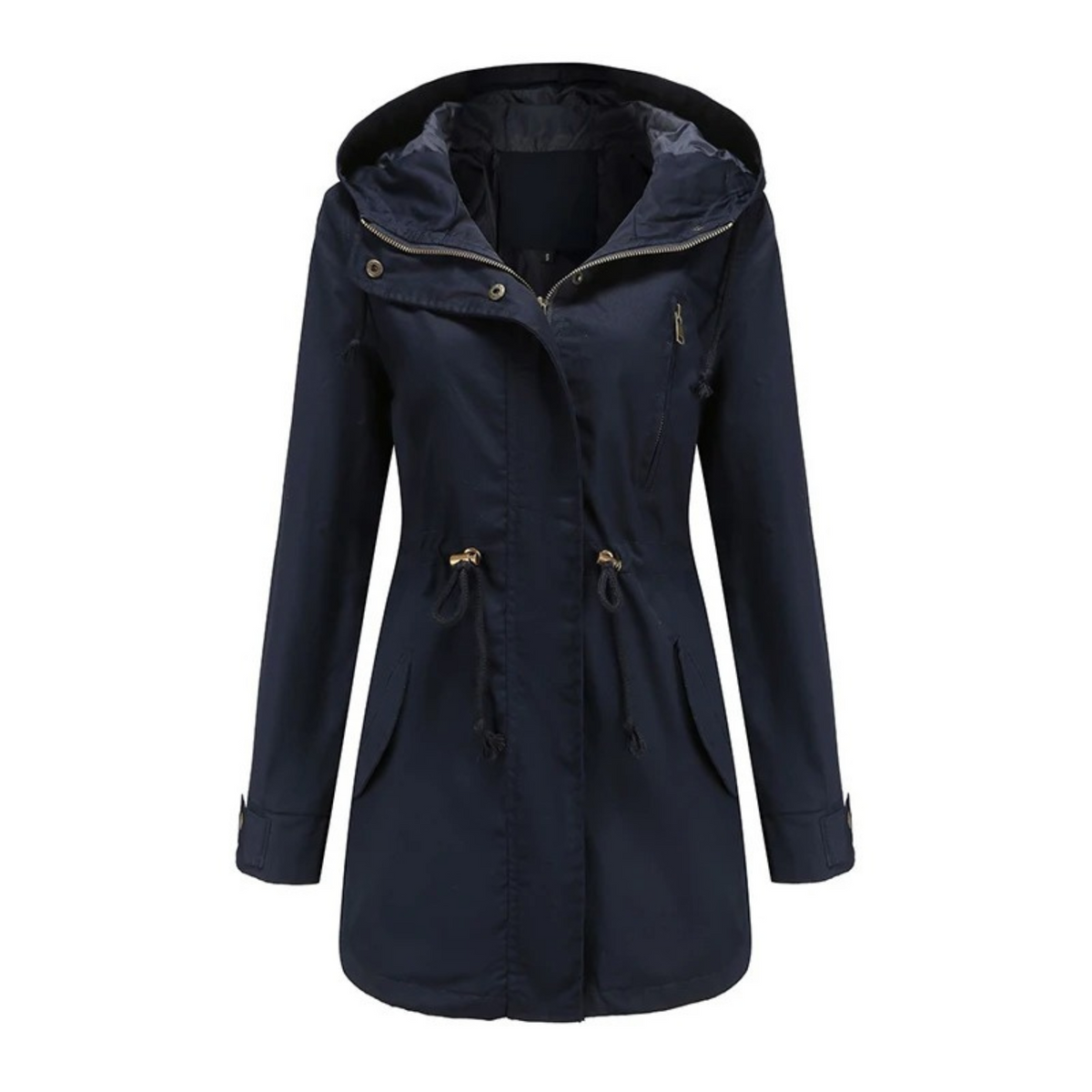 Women's Hooded Utility Parka – Zip-Front, Drawstring Waist worn view