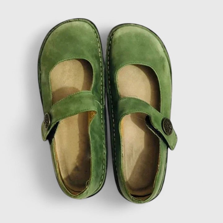 Women's Mary Jane Shoes – Round Toe, Buckle Strap, Low Heel