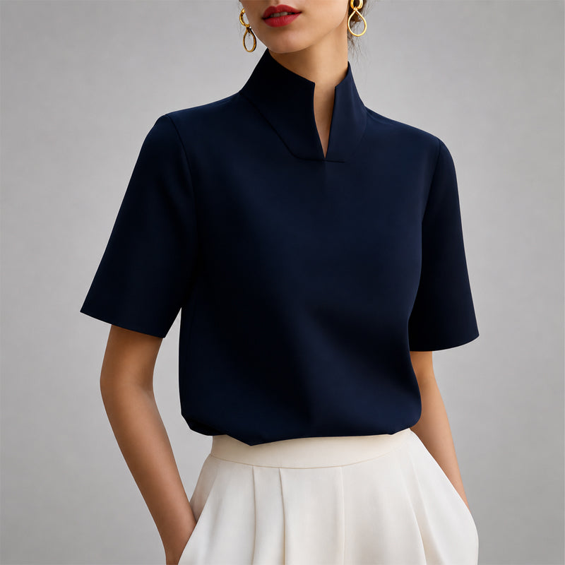 Women's short-sleeve blouse side view