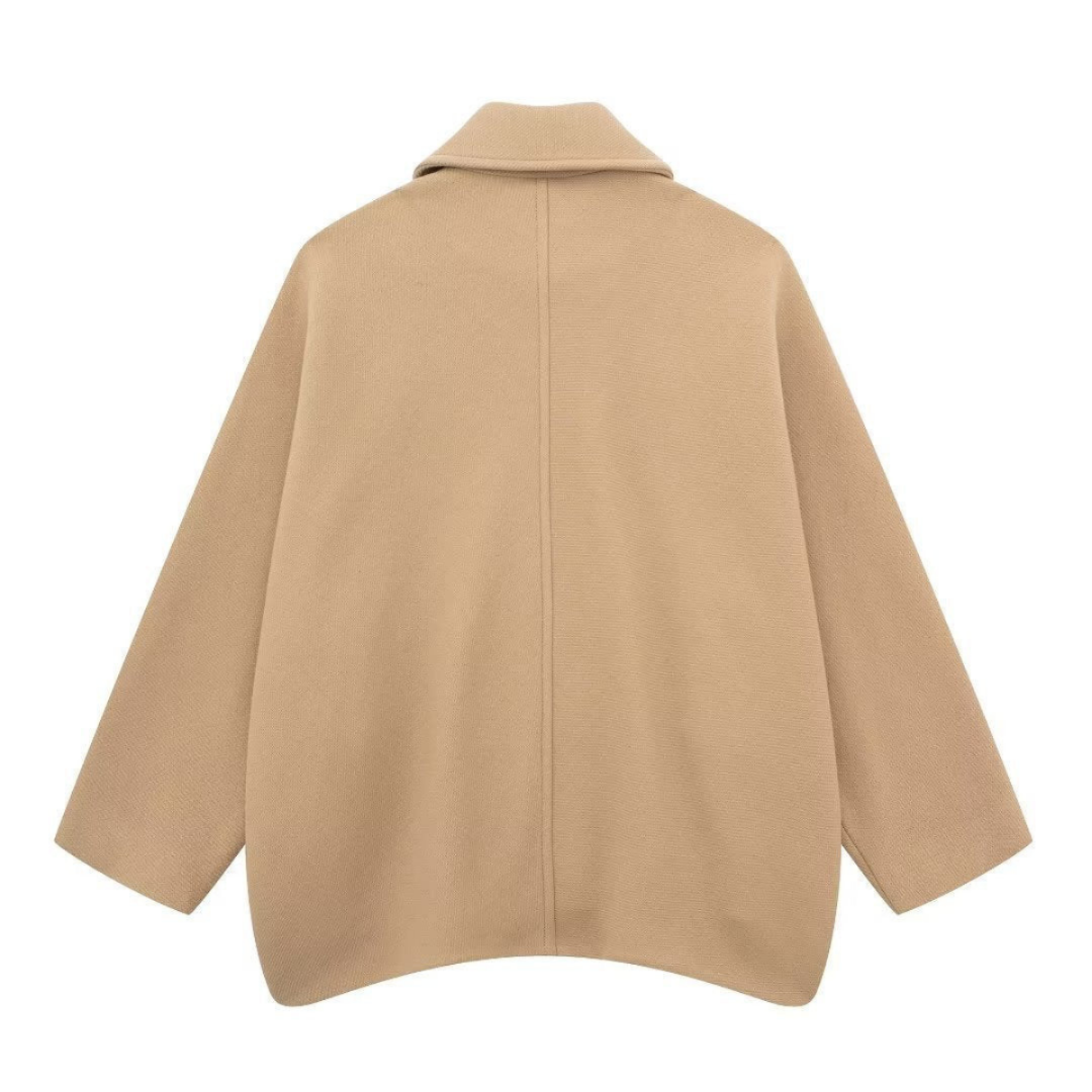 Manteau oversize pour femme avec col à revers cranté et boutonnage dissimulé sur le devant