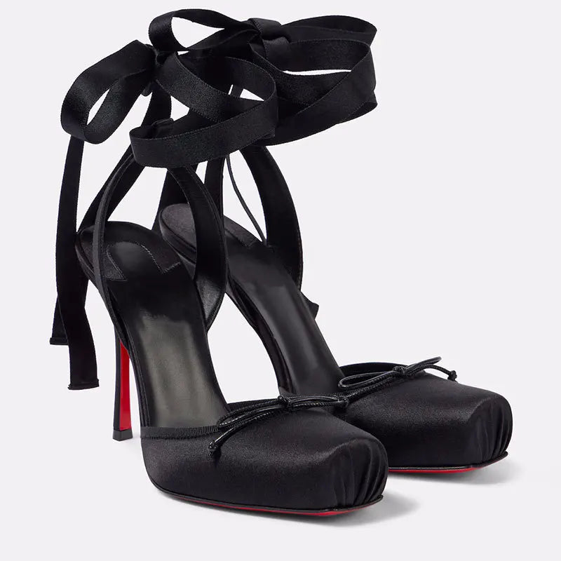 Women's Pointed Toe High Heels – Platform Sole, Ankle Strap