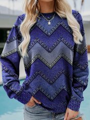 Women's Printed Crew Neck Sweatshirt back view
