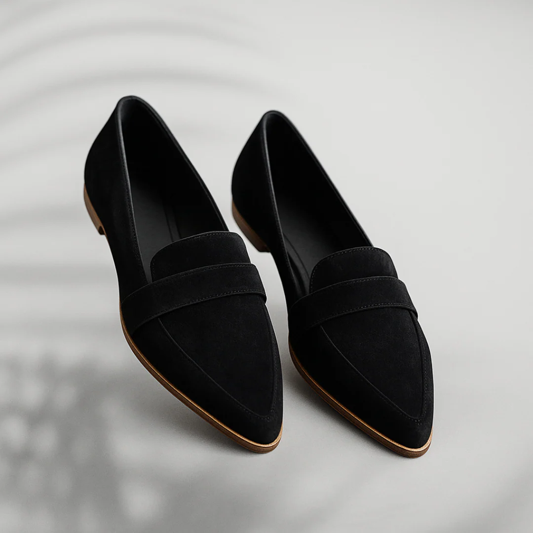 Women's Slip-On Moccasins moc-toe seam close-up