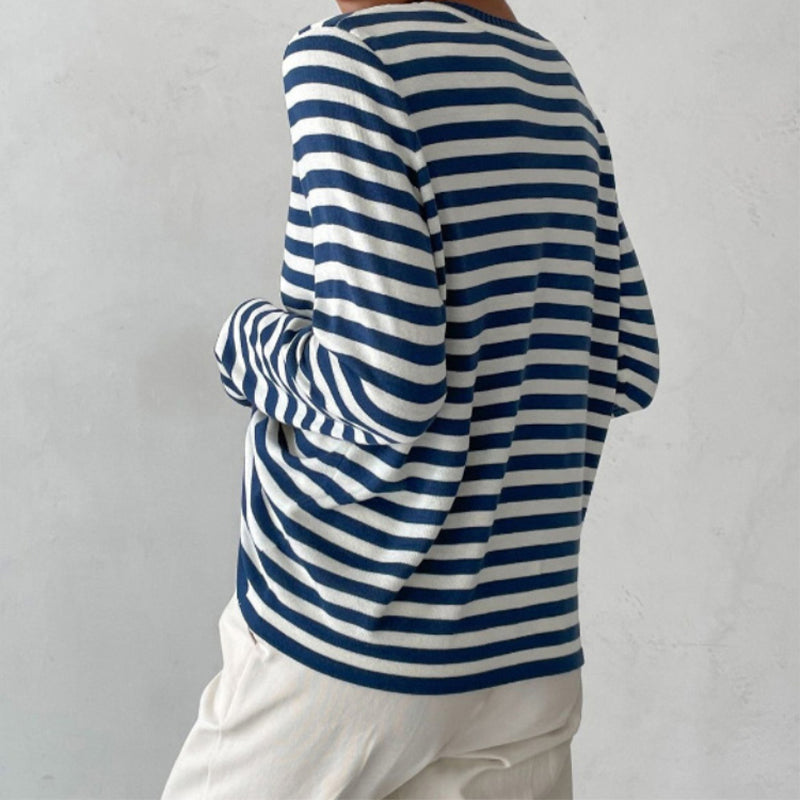 Women's Striped Crew Neck Sweatshirt colour option view