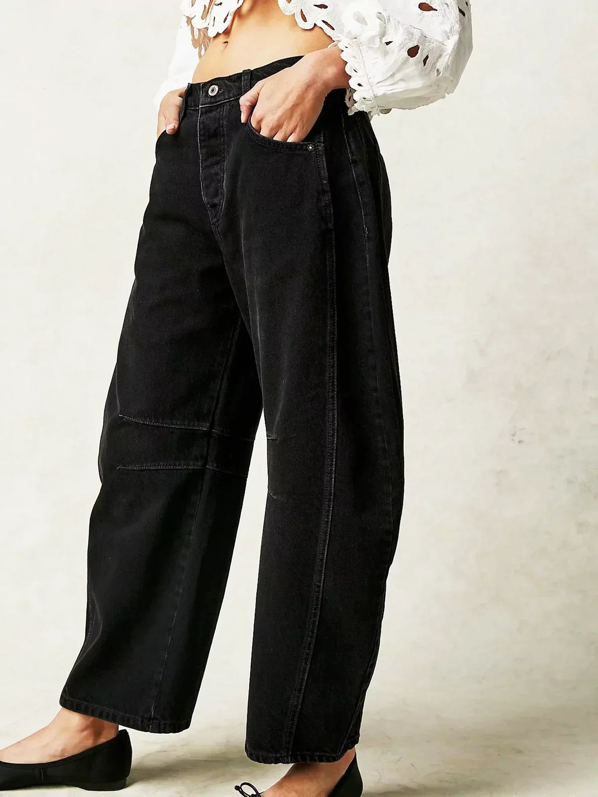 Women's Wide-Leg Jeans – High Rise, Seam Detail