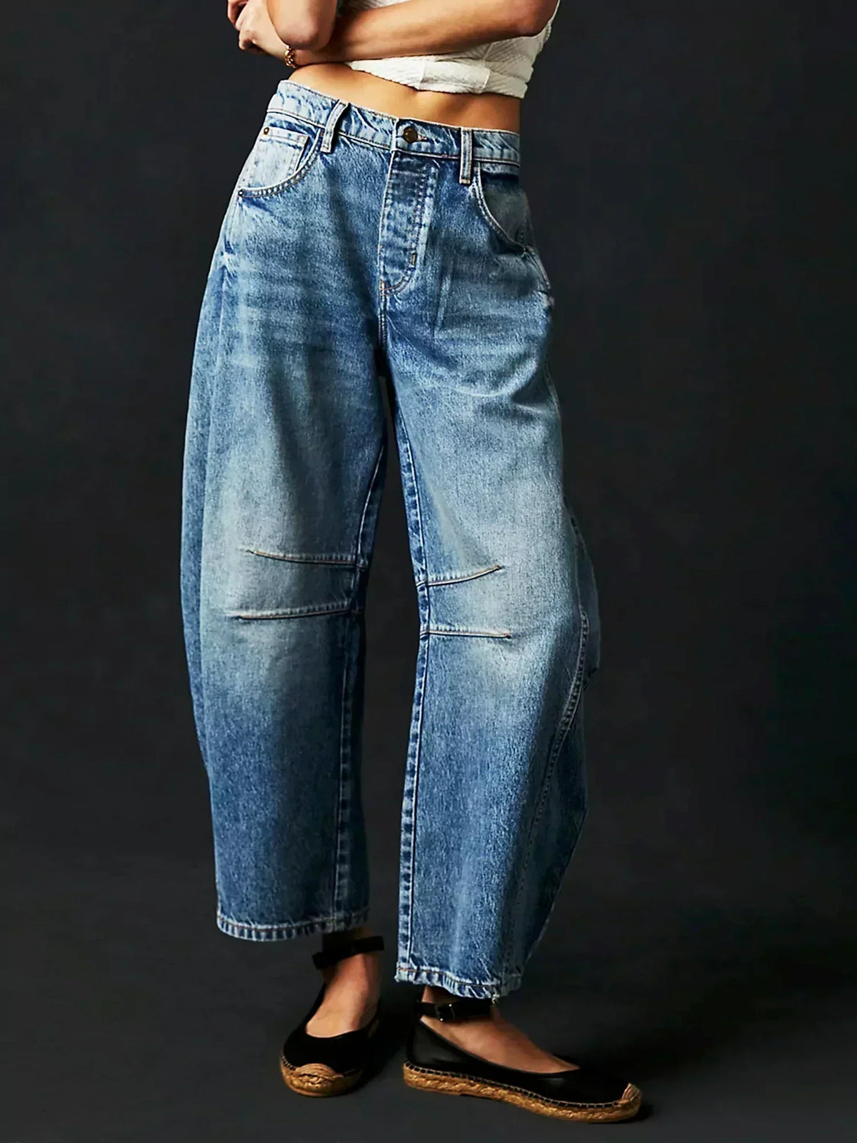Women's Wide-Leg Jeans – High Rise, Seam Detail