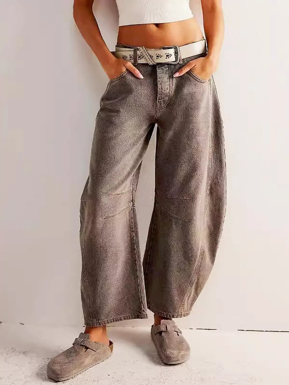 Women's Wide-Leg Jeans – High Rise, Seam Detail