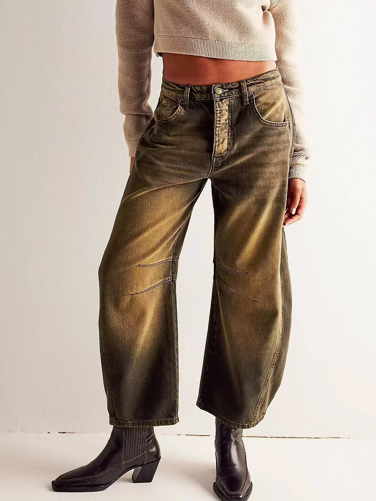 Women's Wide-Leg Jeans – High Rise, Seam Detail