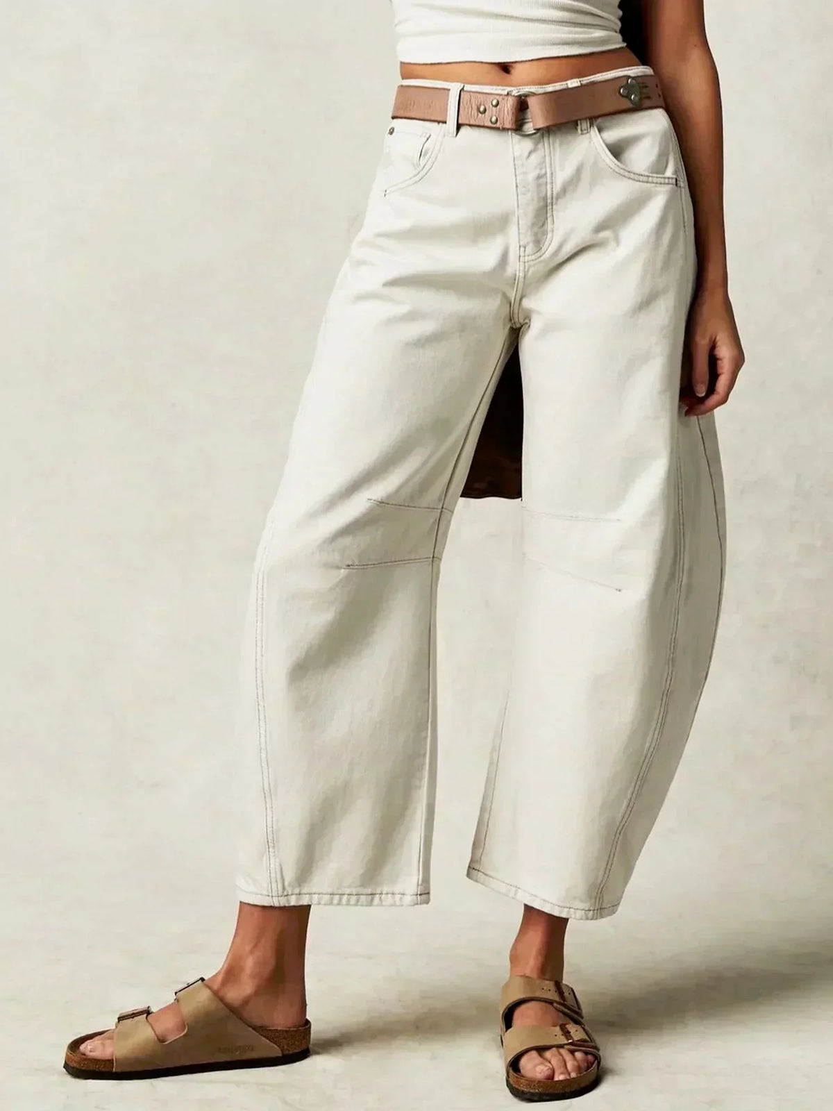 Women's Wide-Leg Jeans – High Rise, Seam Detail