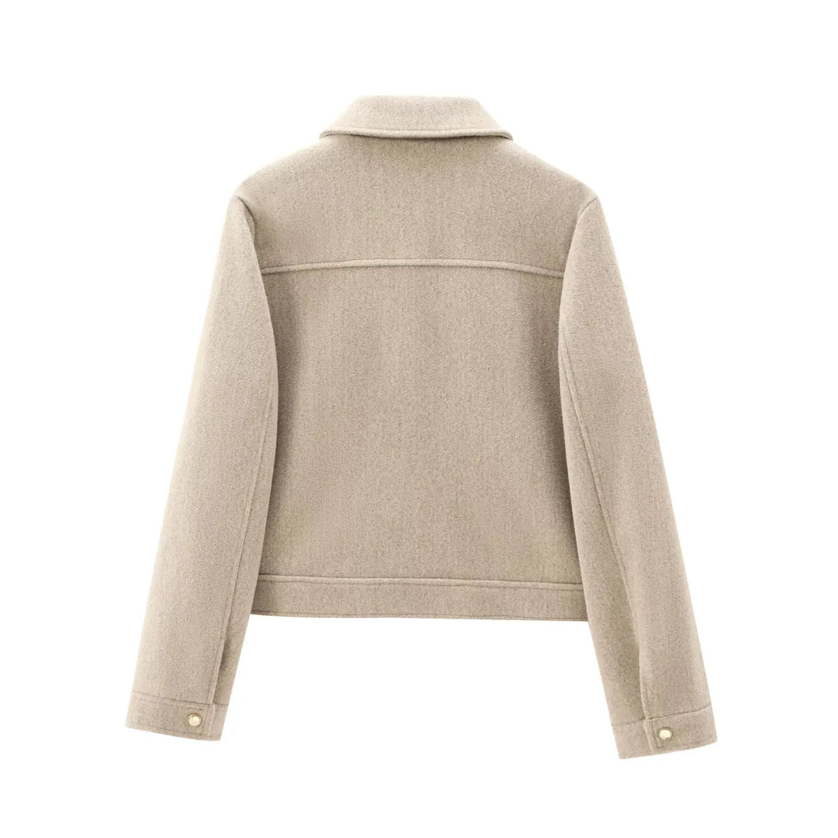 Women's Zip-Up Coat with Front Flap Pockets