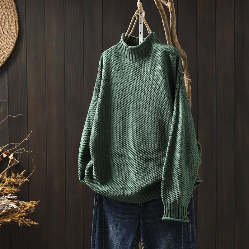 Women's Knitted Turtleneck Jumper – Long Sleeve, Regular Fit