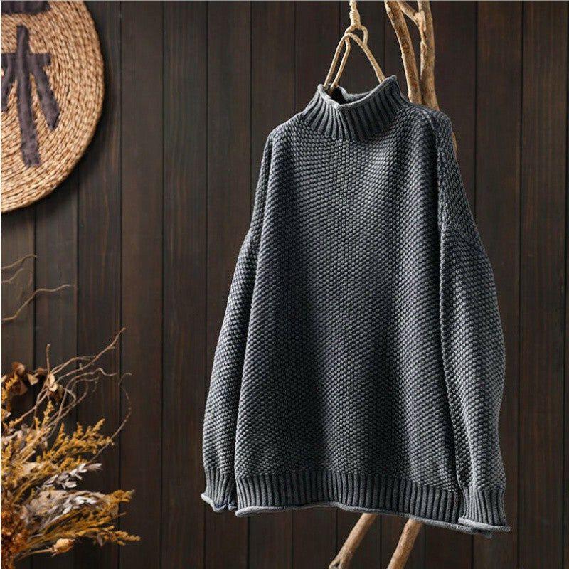 Women's Knitted Turtleneck Jumper – Long Sleeve, Regular Fit