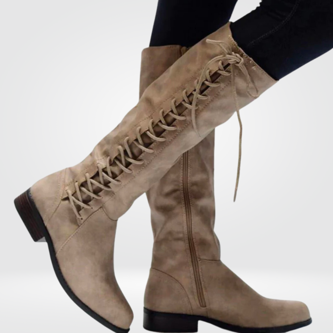 Women's Knee-High Boots – Low Block Heel, Soft Lining