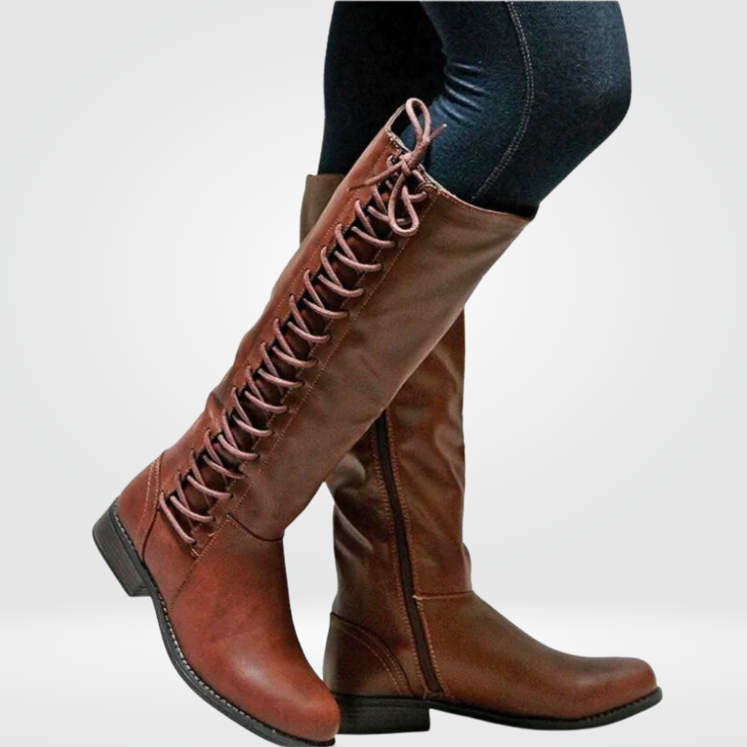 Women's Knee-High Boots – Low Block Heel, Soft Lining