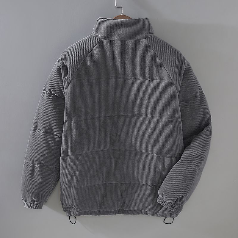Men's Corduroy Winter Jacket – Full-Zip, Deep Pockets side view