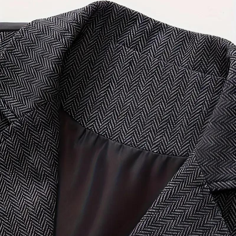 Men's Herringbone Vest – Notch Lapel, Chain Detail welt pocket