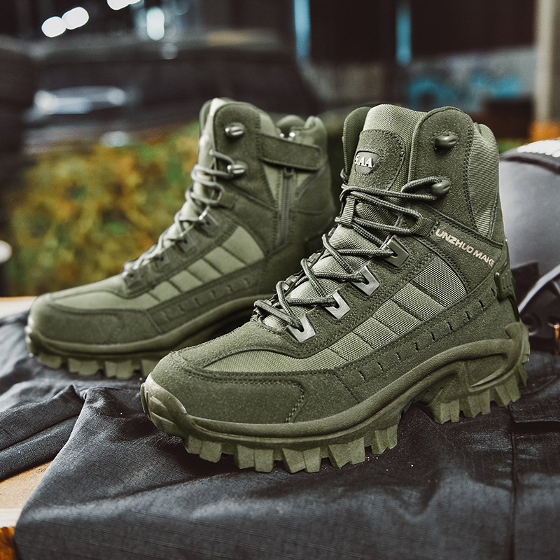 Men's Lace-Up Hiking Boots – Padded Collar, Deep Tread