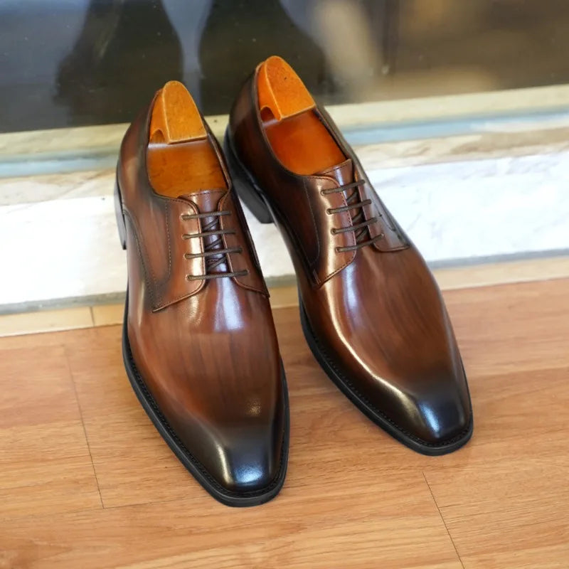 Men's Oxford Dress Shoes – Closed Lacing, Round Toe