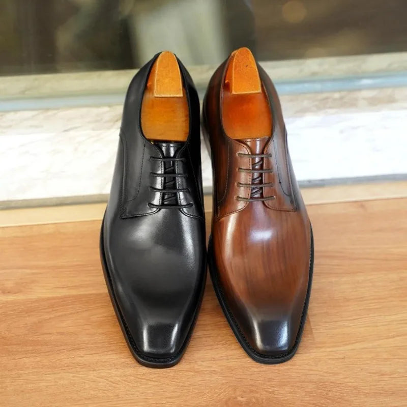 Men's Oxford Dress Shoes – Closed Lacing, Round Toe
