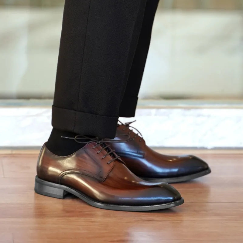 Men's Oxford Dress Shoes – Closed Lacing, Round Toe