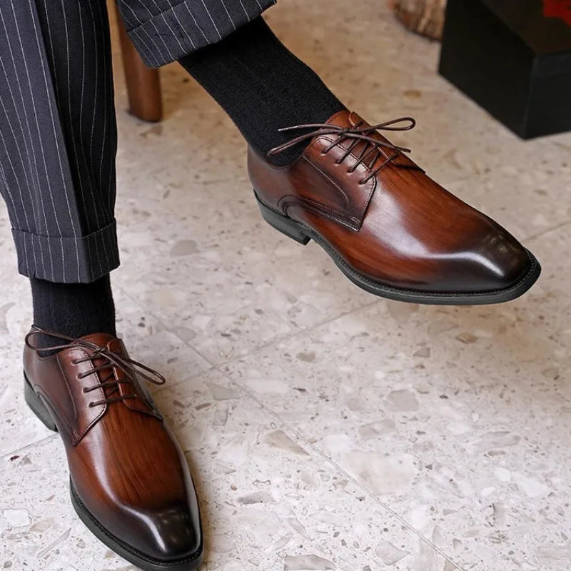 Men's Oxford Dress Shoes – Closed Lacing, Round Toe