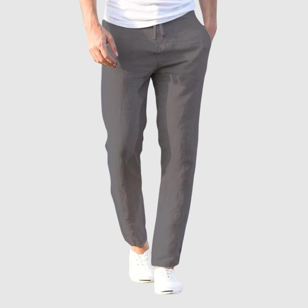 Men's Relaxed-Fit Summer Pants – Drawstring Waist, Tapered Leg