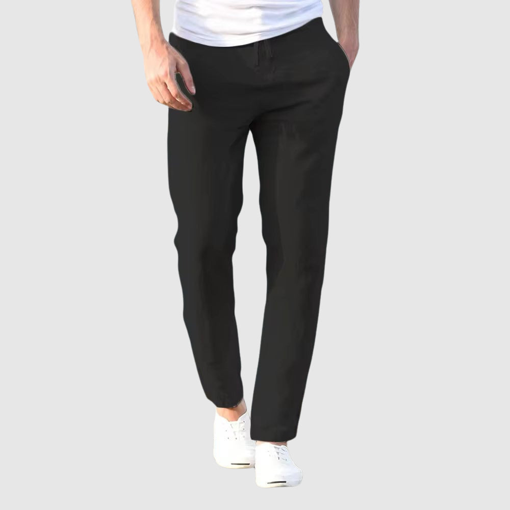 Men's Relaxed-Fit Summer Pants – Drawstring Waist, Tapered Leg
