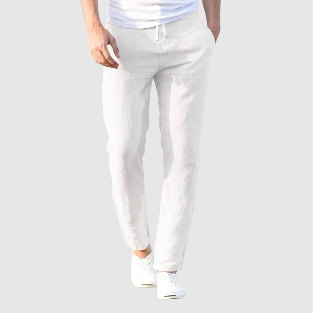 Men's Relaxed-Fit Summer Pants – Drawstring Waist, Tapered Leg