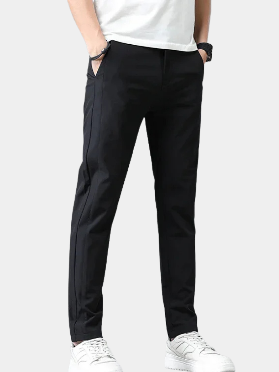 Men's Slim Fit Pants – Tapered Leg, Elasticated Waist