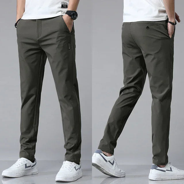 Men's Slim Fit Pants – Tapered Leg, Elasticated Waist