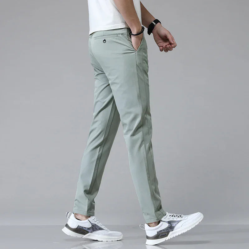 Men's Slim Fit Pants – Tapered Leg, Elasticated Waist