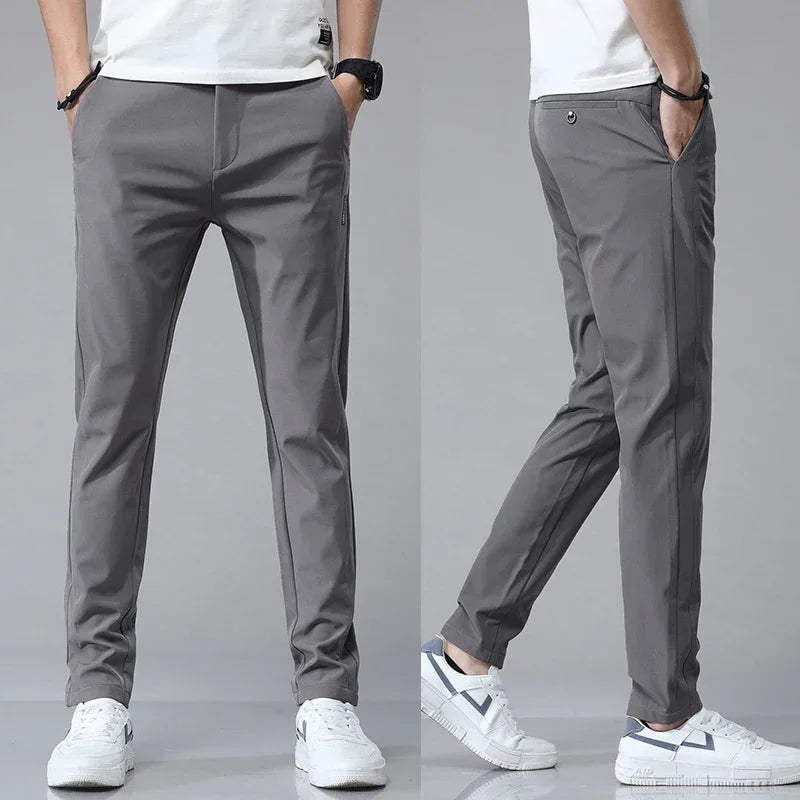 Men's Slim Fit Pants – Tapered Leg, Elasticated Waist