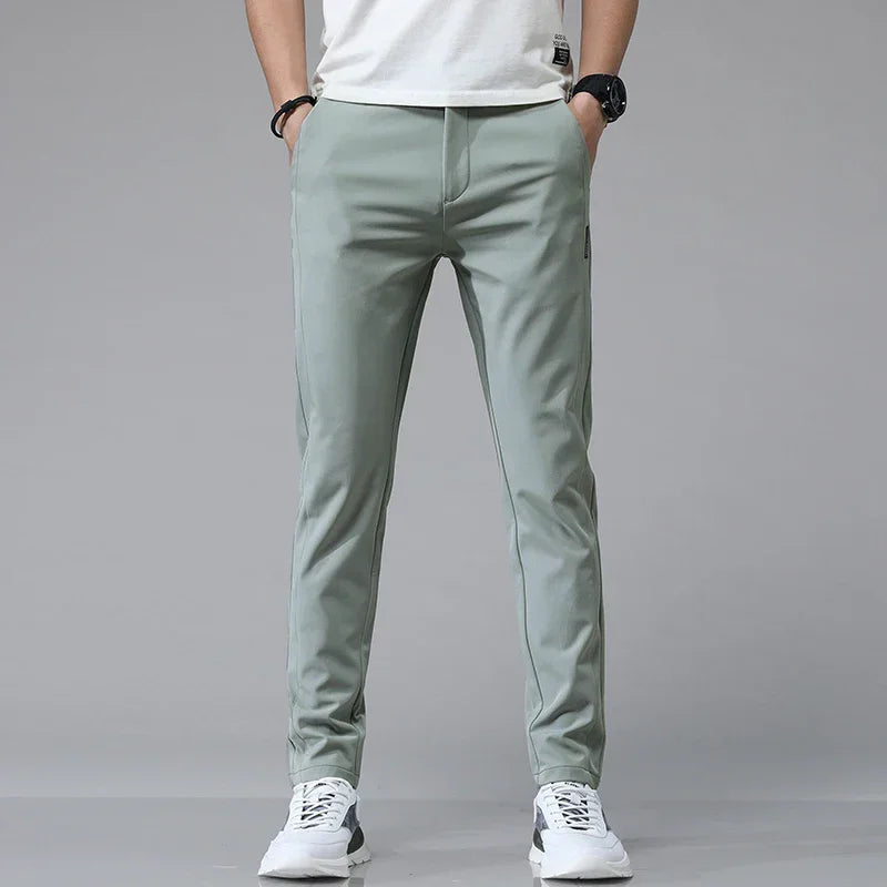 Men's Slim Fit Pants – Tapered Leg, Elasticated Waist
